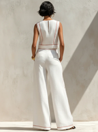 Clara | Conjunto blanco de top y pantalón