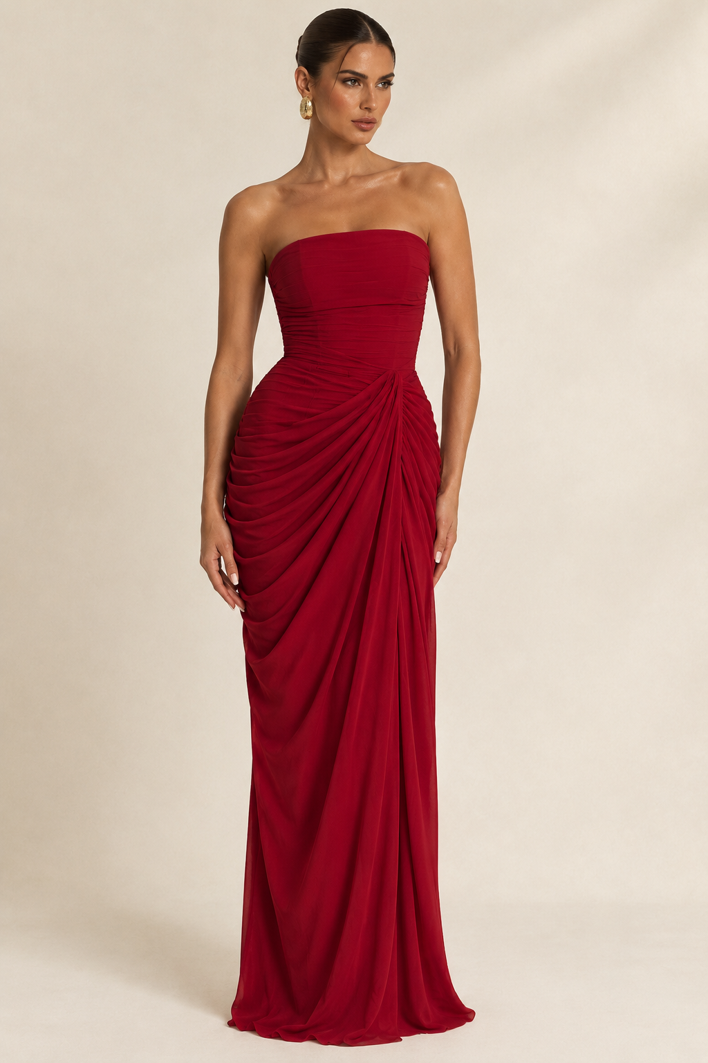 Carmen | Vestido largo rojo intenso