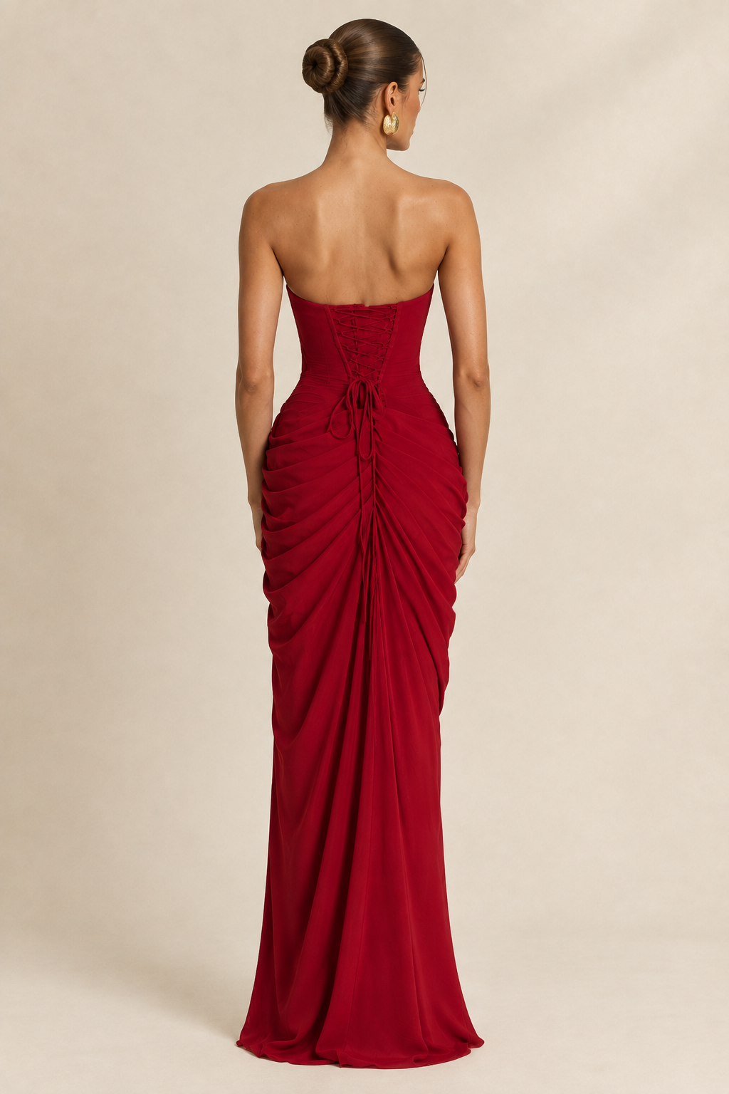 Carmen | Vestido largo rojo intenso