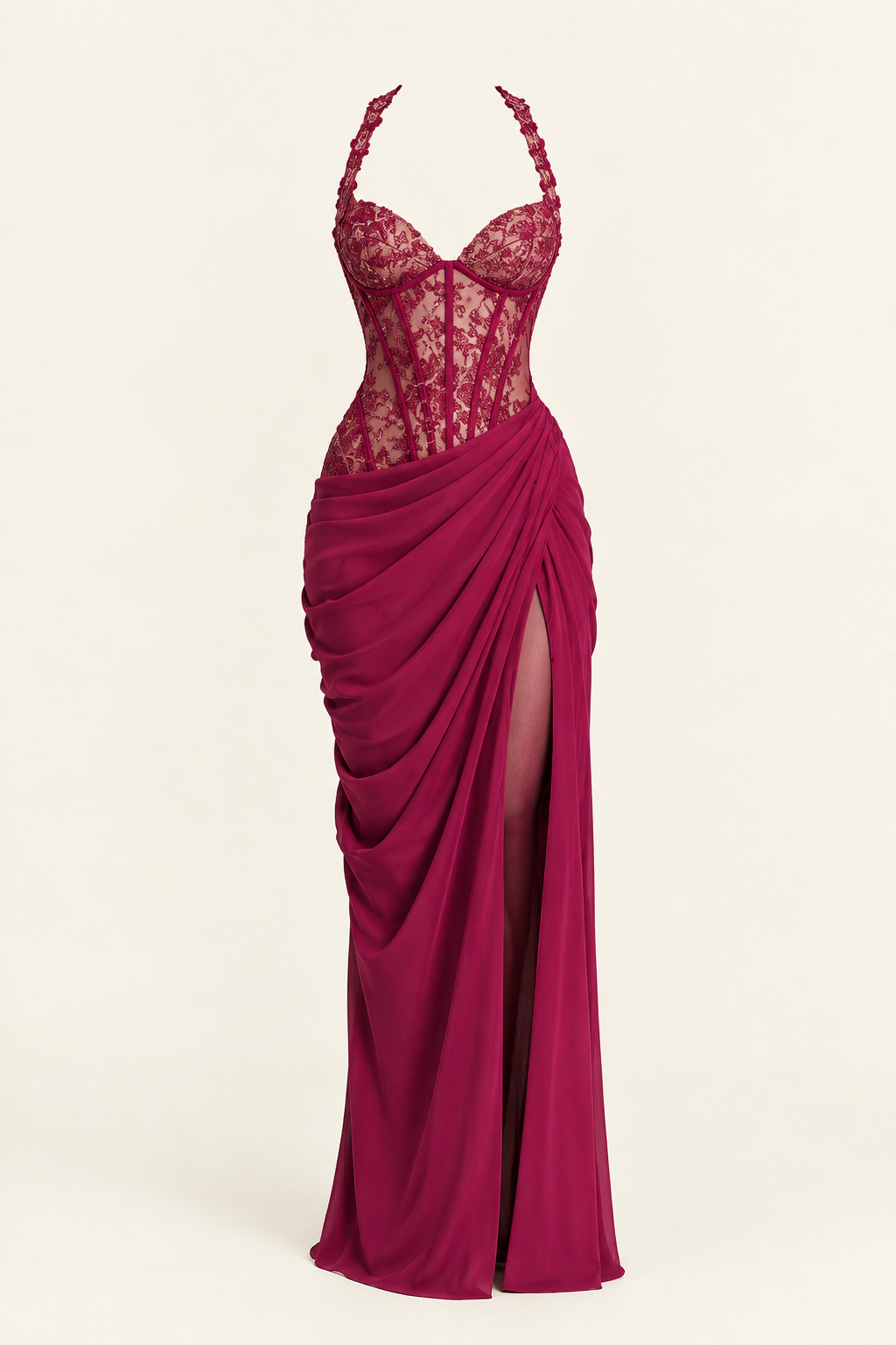 Olivia | Vestido largo color mora