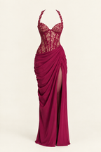 Olivia | Vestido largo color mora