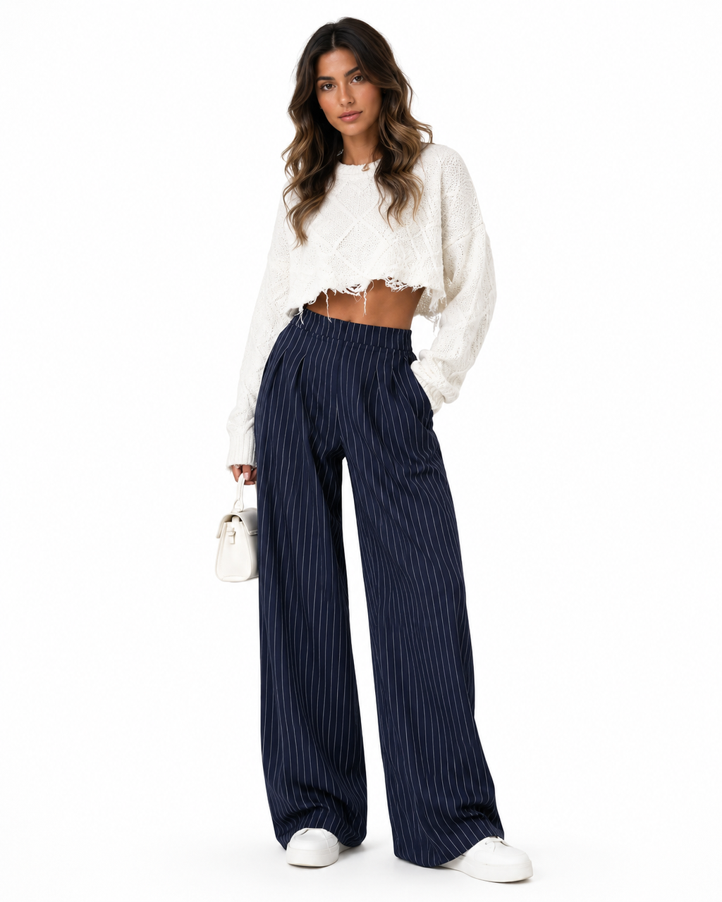 Pantalón ancho a rayas