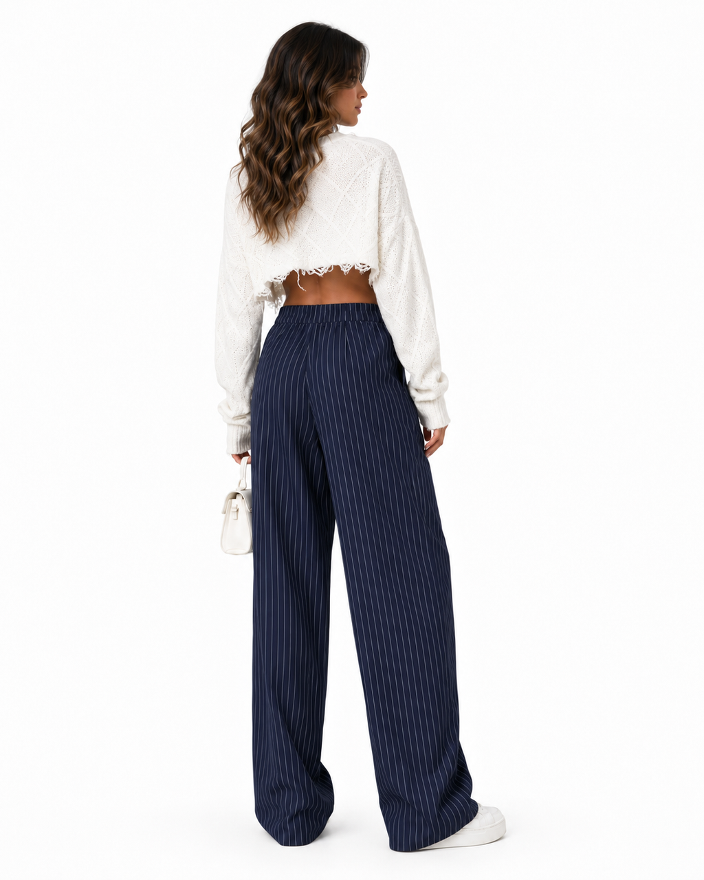Pantalón ancho a rayas