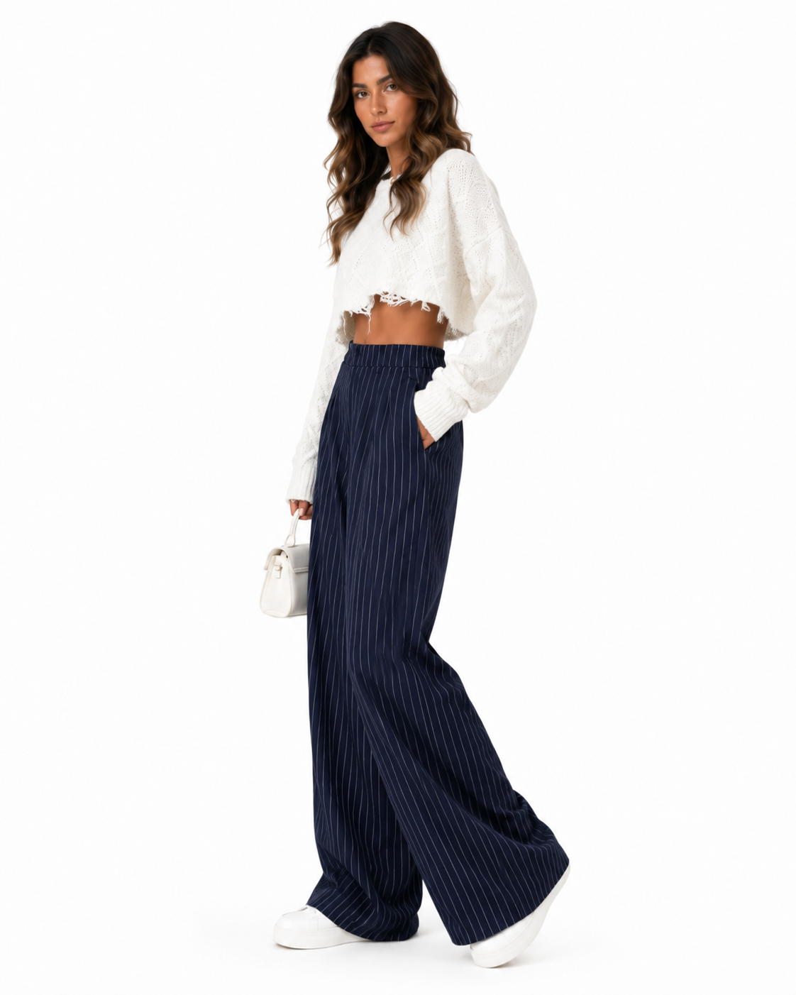 Pantalón ancho a rayas
