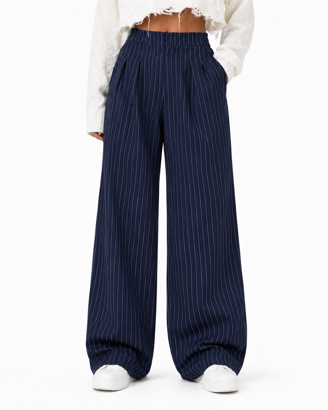 Pantalón ancho a rayas