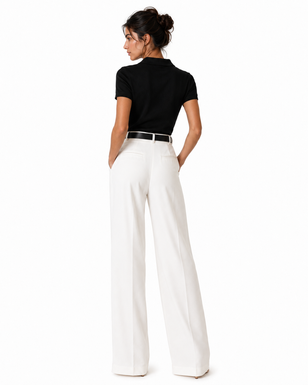 Pantalón ancho de cintura alta