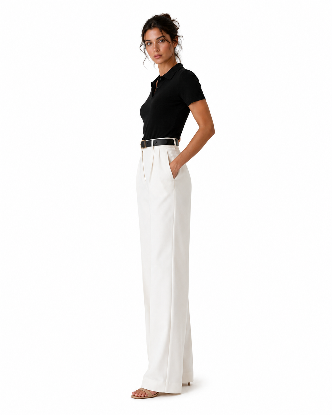 Pantalón ancho de cintura alta