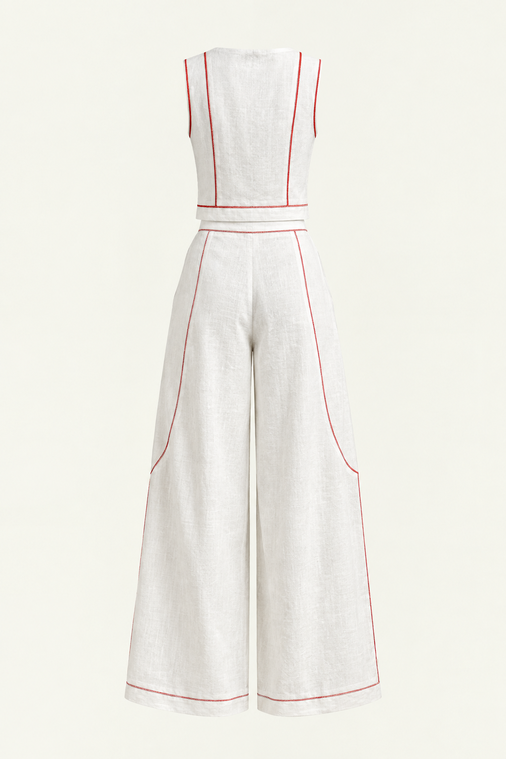Clara | Conjunto blanco de top y pantalón