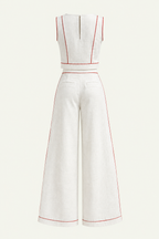 Clara | Conjunto blanco de top y pantalón