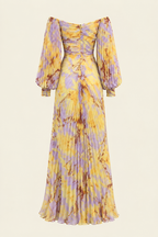 Gregoria | Vestido largo floral de escote profundo
