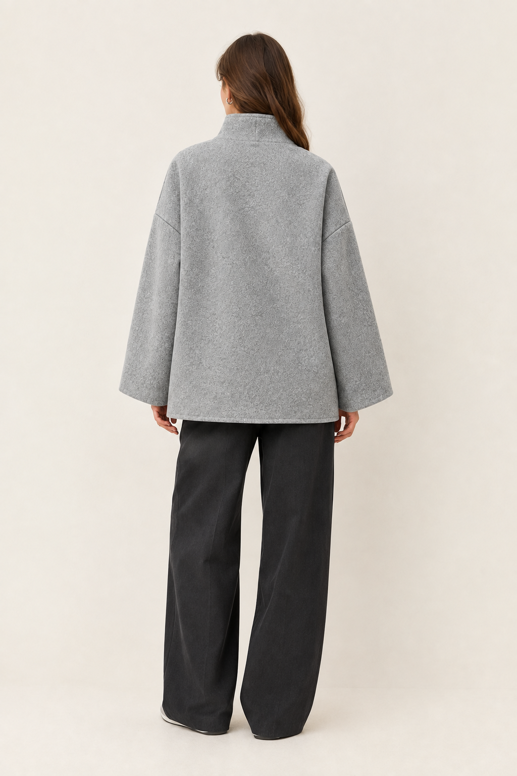 Victoria | Abrigo gris de cuello alto
