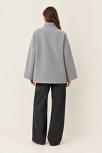 Victoria | Abrigo gris de cuello alto