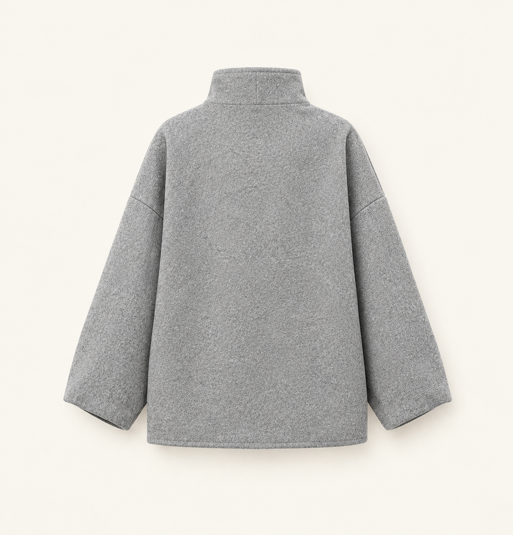 Victoria | Abrigo gris de cuello alto