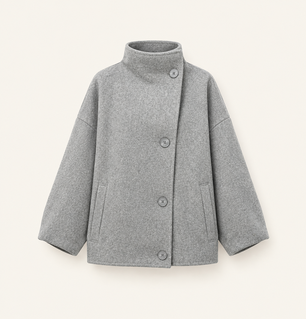 Victoria | Abrigo gris de cuello alto