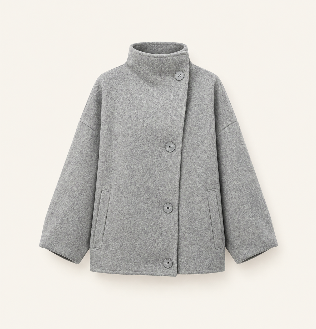 Victoria | Abrigo gris de cuello alto