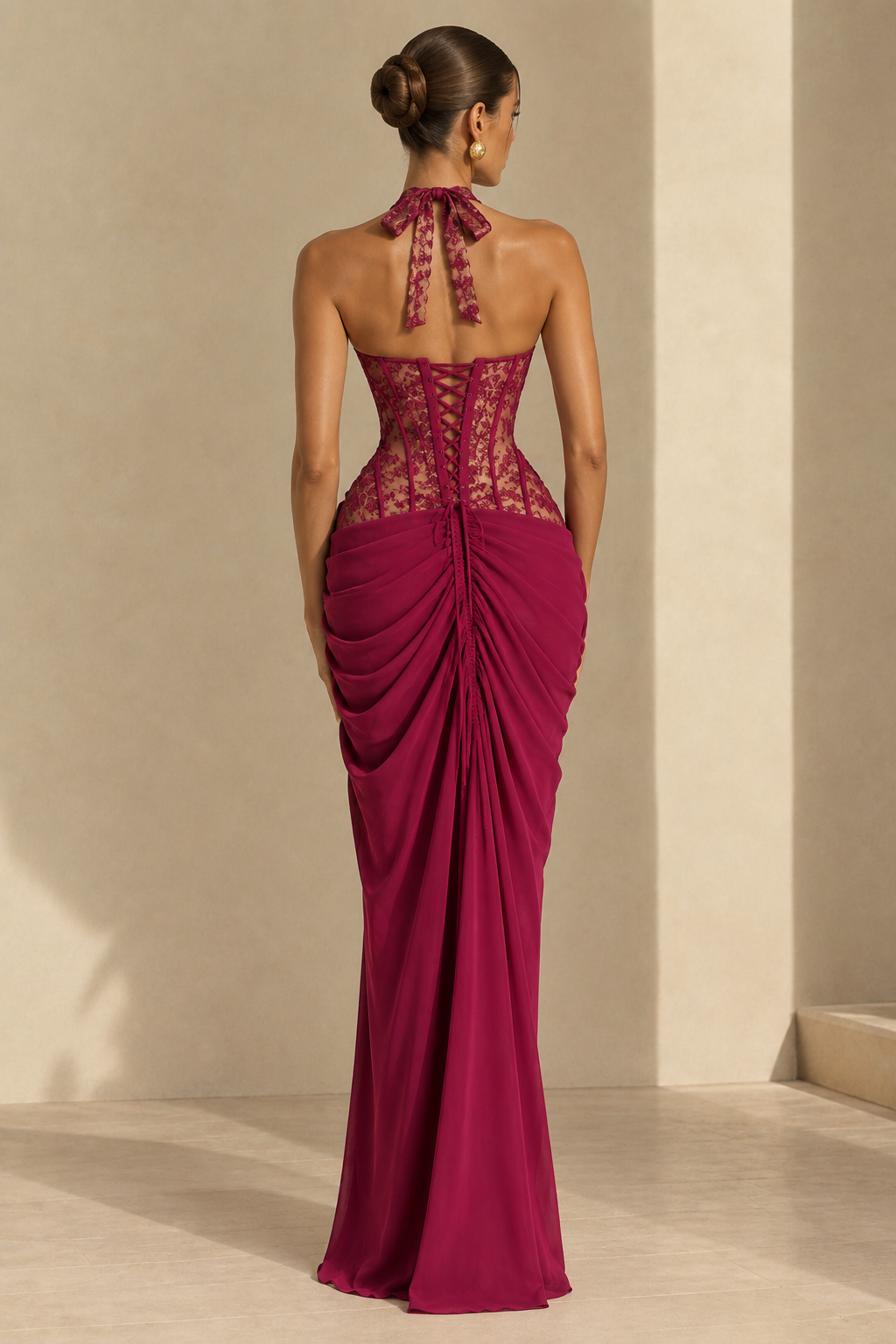 Olivia | Vestido largo color mora
