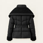 Chaqueta acolchada con cuello XL en negro y marrón