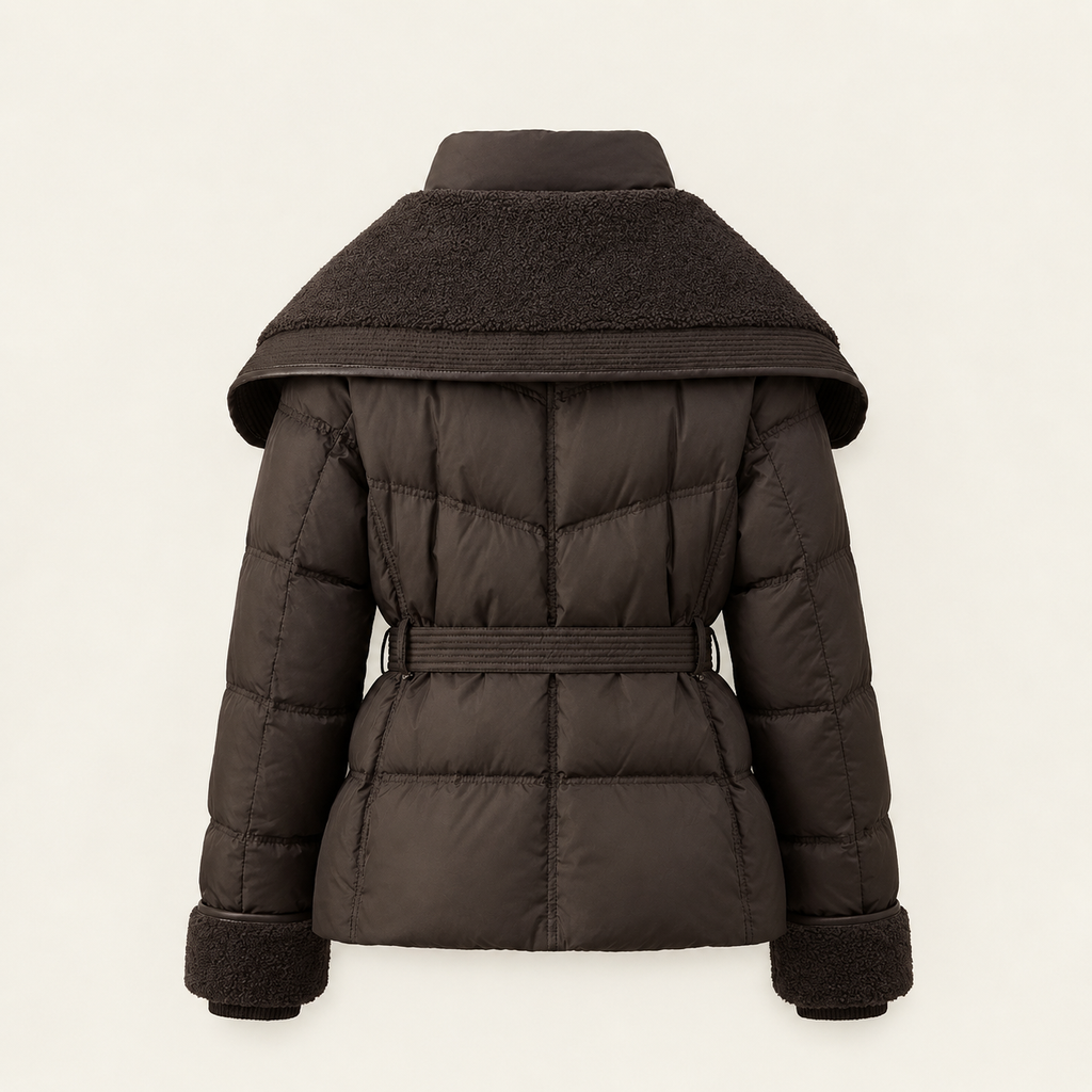 Chaqueta acolchada con cuello XL en marrón