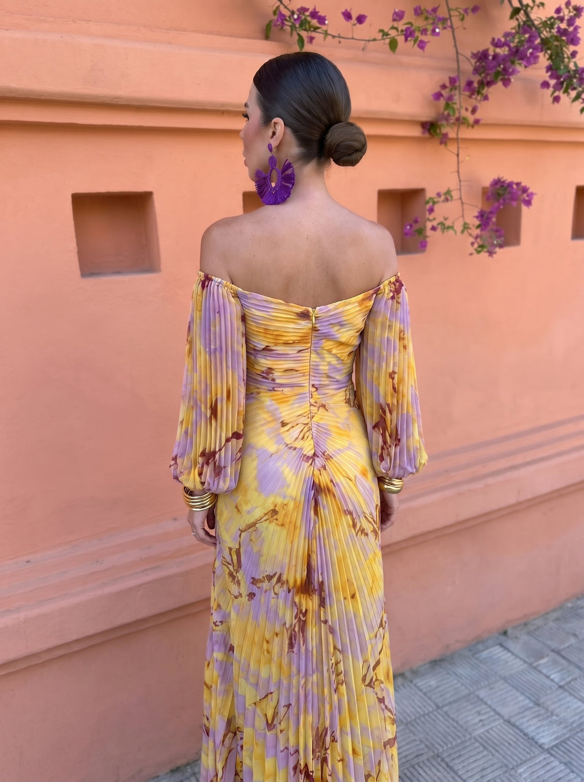Gregoria | Vestido largo floral de escote profundo
